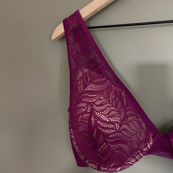ThirdLove Feather Lace Bra Berry Crush Size 34F Purple Underwire Comfortable - Picture 6 of 16